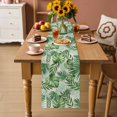 thumbnail image 2 of Tropical Palm Leaves Table Runner 70 Inches, Green Monstera Leaf Plants Summer Beige Bed Runner Dresser Scarves Tabletop for Indoor Outdoor Parties/Ceremony/Banquet, 13" x 70", 2 of 9