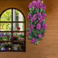thumbnail image 4 of Littleplum Artificial Hanging Flower Fake Hanging Rose Flower Vine Hanging Plants Faux Flowers for Porch Eave Wall Home Room Garden Office Wedding Decoration,1 PCS,Basket not Included,Purple, 4 of 9