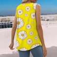 thumbnail image 4 of KALE Summer Tops for Women Tank 2025 Loose Fit Pleated Square Neck Sleeveless Shirt Curved Flowy Vest Basic Cotton Tee Square Neck Tank Top Yellow, 4 of 6