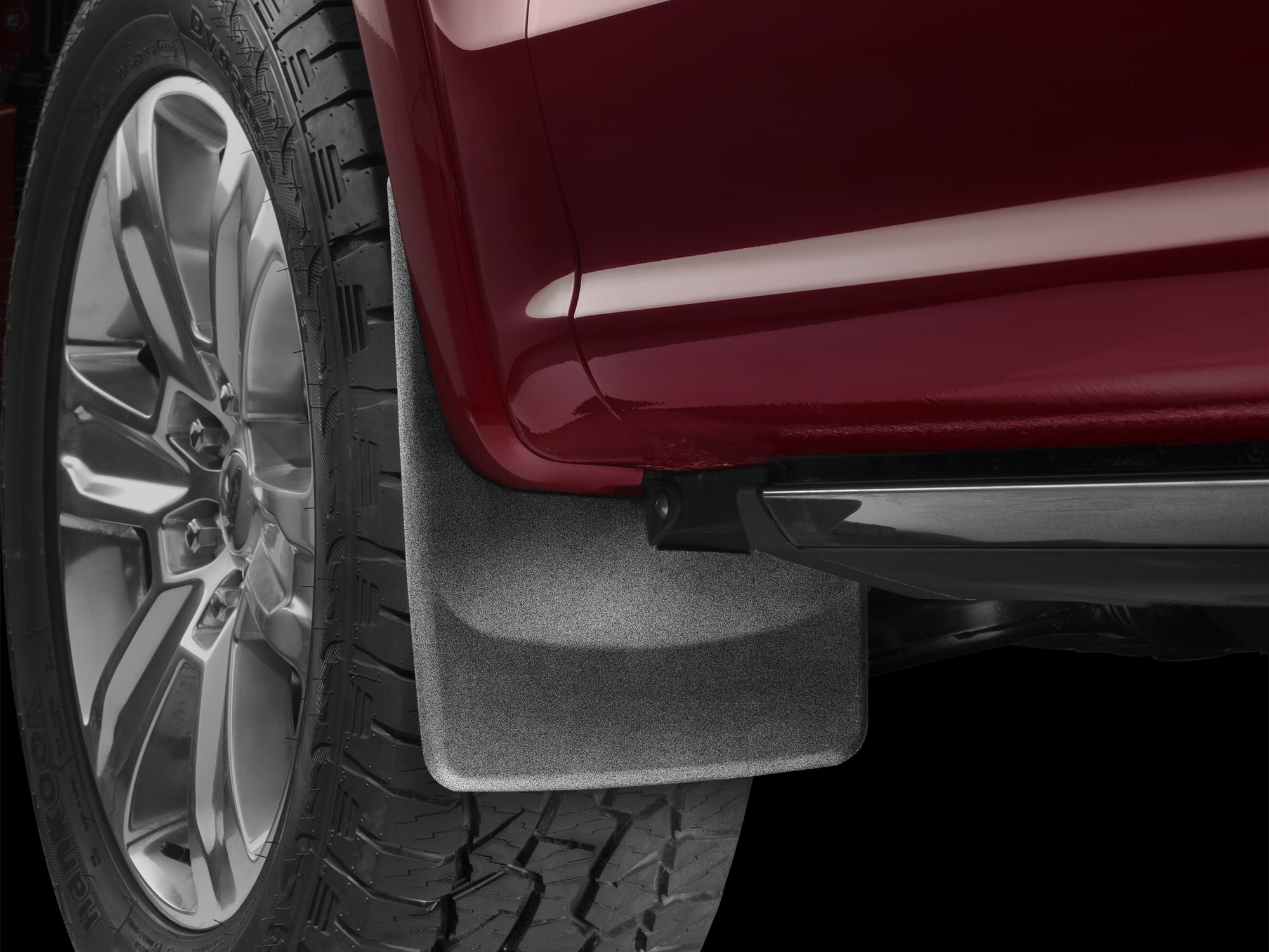 WeatherTech Custom No Drill Splash Guard MudFlaps compatible with 2015-2020 Ford F-150, Front Pair - Black