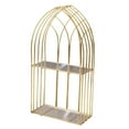 thumbnail image 3 of MERIGLARE Cosmetic Rack Countertop Display Stand Shelf Kitchen Golden Makeup Organiser 2 tier, 3 of 9