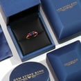thumbnail image 5 of Gem Stone King 18K Rose Gold Plated Silver Blue Sapphire and Red Ruby Engagement Ring for Women | 1.30 Cttw | Round 5MM | Gemstone September Birthstone | Size 5, 5 of 6