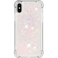 thumbnail image 2 of Compatible with iPhone X Case Glitter Liquid Cute Clear Phone Case Floating Quicksand Shockproof Protective Bumper Silicone Soft TPU Case for iPhone X/iPhone Xs Star Pink YB, 2 of 13