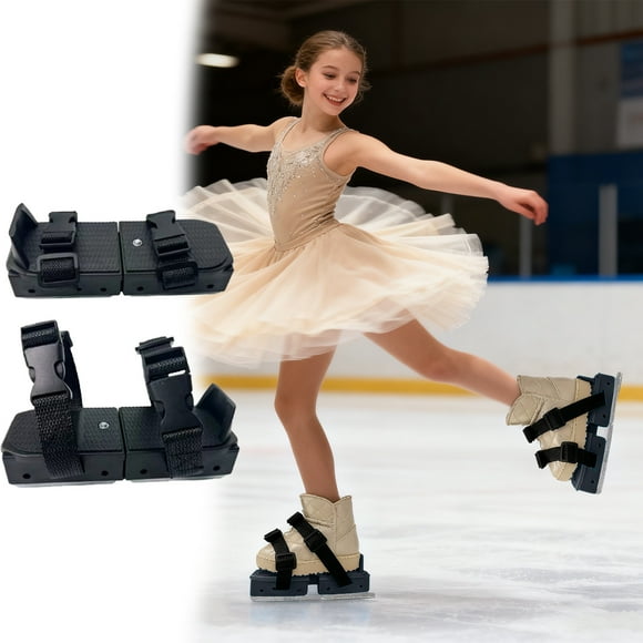 Outdoor Ice Skates for Kids 2 in 1 Adjustable Double with Hook and Loop Fasteners Ideal for Winter Training and Beginner Themed Skates 2PCS