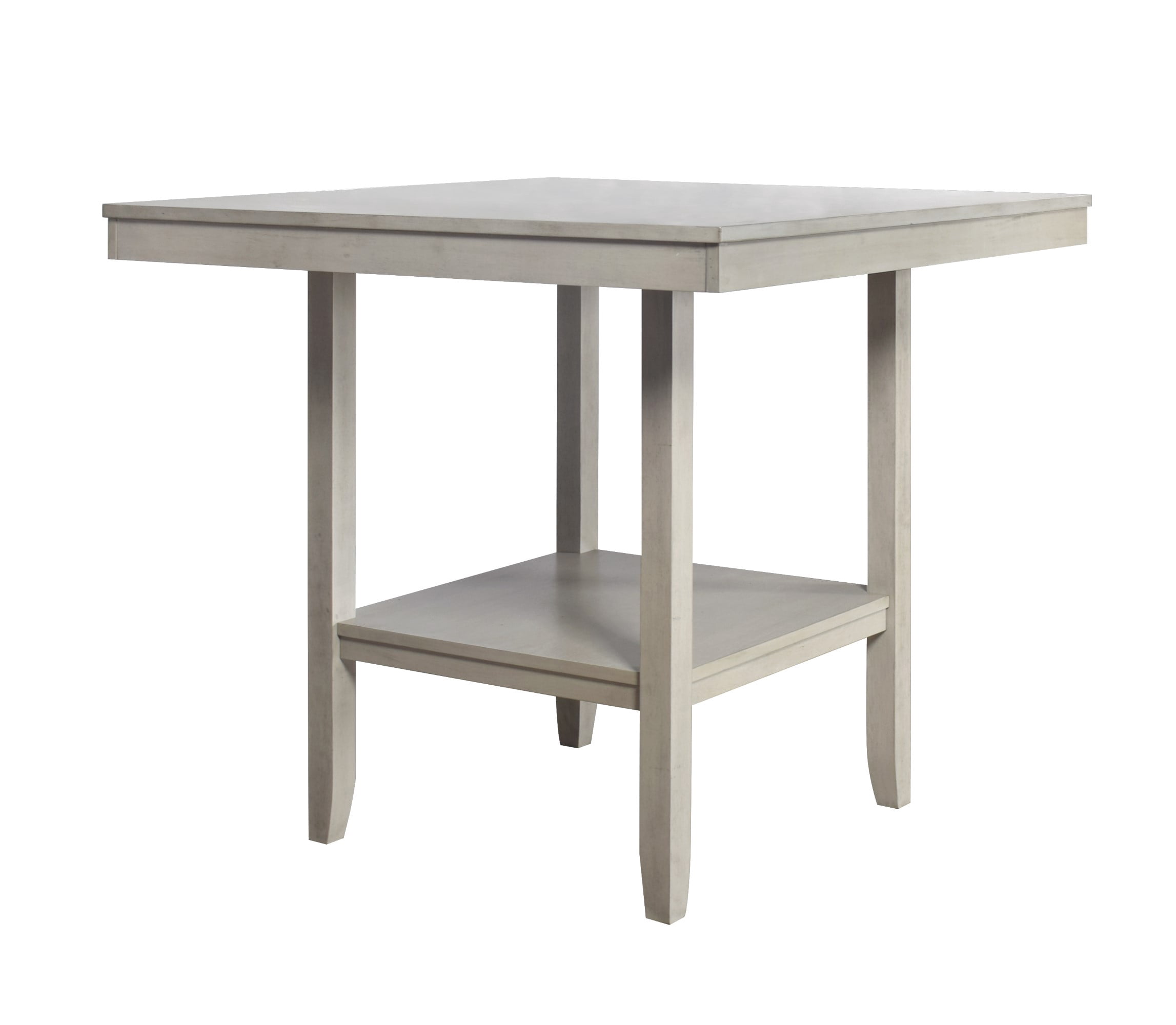 Home Design Dothan Square Counter Height Dining Table with Tapered Legs, Lower Shelf, Modern Style, Sturdy Construction, Easy Assembly, Antique Gray