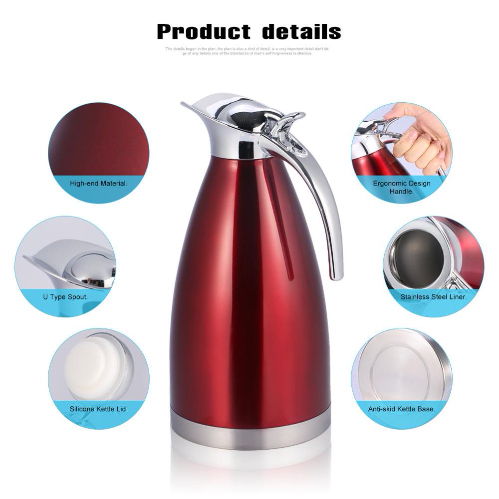 Mgaxyff Stainless Steel Coffee Tea Pot Double Wall Vacuum Insulated