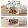 thumbnail image 4 of Removable Stainless Steel Cat Litter Box with lid, Front & Top Entry Kitty LitterBox，Cat Litter Box Enclosure, XL Extra Large High-Sided Metal Cat Box with Scoop,Mat,Footboard (Cream), 4 of 7