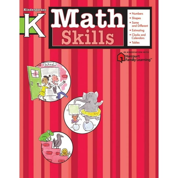 Flash Kids Harcourt Family Learning Math Skills, Kindergarten, (Paperback)