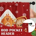 thumbnail image 5 of Christmas Kitchen Window Curtains and Valances Set 36 Inch, Gingerbread Man Merry Christmas Short Tier Curtain for Cafe Living Room Bathroom, Xmas Red 3 Pieces Set Kitchen Decor, 5 of 7
