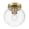 thumbnail image 5 of Possini Euro Design Kavin Modern Ceiling Light Semi Flush-Mount Fixture 8 3/4" Brass Clear Glass for Bedroom Kitchen Living Room, 5 of 6