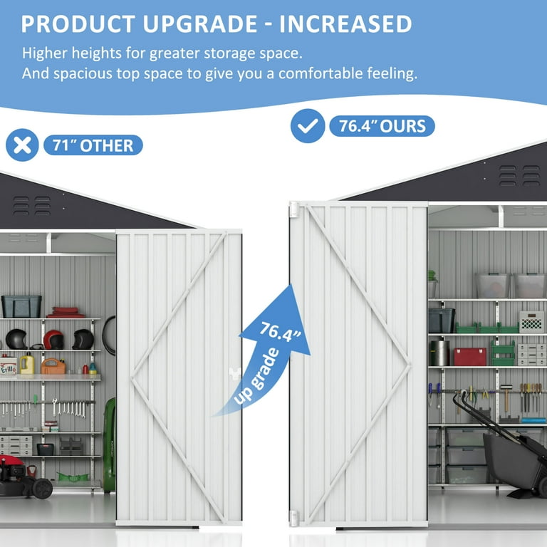 Polar Aurora Large Tough Utility Outdoor Storage Shed, 12W x 8L x