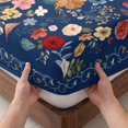 thumbnail image 3 of Twin XL Size Fitted Sheet Set - Navy Blue Floral 2 Piece Bedding Sets 16" Deep Pocket Fitted Sheet with 1 Pillowcases, Spring Farmhouse Botanical Flowers Vintage Brushed Microfiber Luxury Bed Sheets, 3 of 9