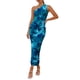 thumbnail image 1 of Vestido PRETTYGARDEN de un Hombro con Frunces y Estampado Floral XL, 1 of 8