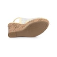 thumbnail image 5 of BLISSFUL STEP Women's Shoes Floral Lace Platform Peep Toe Wedge Heel Sandals Light Yellow 7, 5 of 7