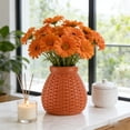 thumbnail image 5 of CuiLiyq Round Floral Vase for Home Decor, 3" x 4" Plastic Centerpiece Container for Fresh Dried Artificial Flowers Home Decor Living Room Bedroom Kitchen Table Accent (Orange), 5 of 6
