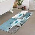 thumbnail image 4 of Teal Floral Flower Bathroom Rugs,Daisy on Teal Gray White Abstract Modern Bakcground Fabric Bathroom Kitchen Door Mat,16X48in, 4 of 6
