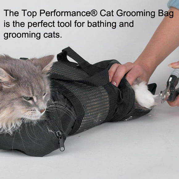 Mesh Cat Nail Trimming Bag Adjustable Cat Washing Bag for Nail Trimming Bathing