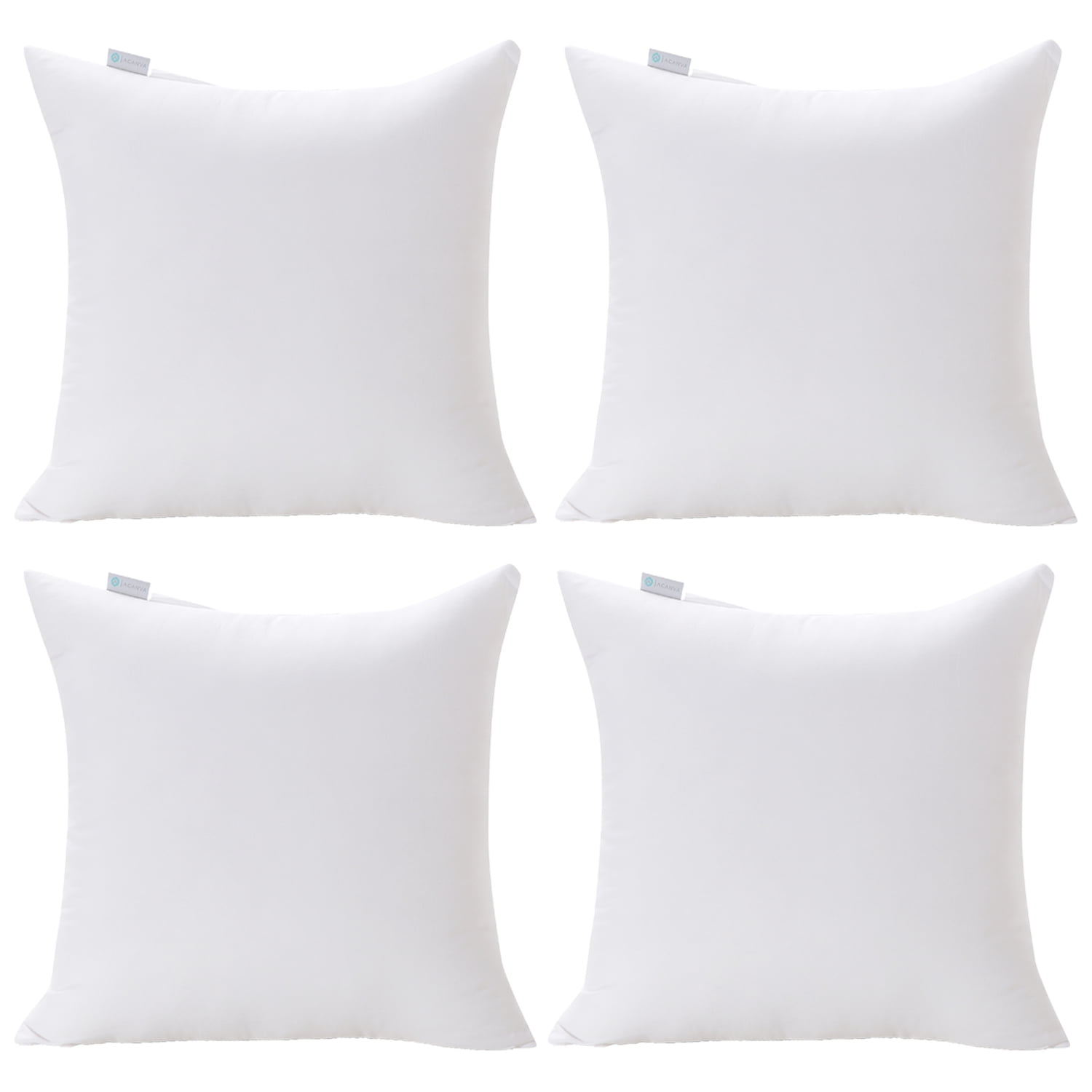 White Acanva Throw Pillow Inserts Decorative Stuffer Pillows Hypoallergenic Euro Sham Cushion Filler 4 Pack 12 x 20