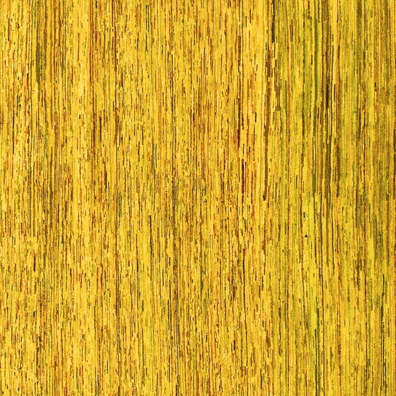 Ahgly Company Indoor Square Abstract Yellow Modern Area Rugs, 7' Square