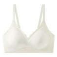 thumbnail image 4 of KHONTS,Women's Scalloped Trim Lift No Underwire Bras Buttery Soft Push up Wireless Bra V Neck Seamless Bralettes​ White XXL, 4 of 4
