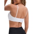 thumbnail image 3 of INSPIRE CHIC Mother's Day Women's Sports Bras Square Neck Wirefree Padded Push-Up Athletic Spaghetti Straps Seamless Bra M White, 3 of 4