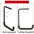 thumbnail image 3 of THESG-Heavy Duty Garage Storage Hooks, Overhead Garage Storage Rack, 4 Pack Wall Mounted Ladder Hook, Utility Ceiling Hangers & Organizer for Wood,Tools, Bicycle (10 x 14 Inch), 3 of 4