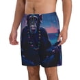 thumbnail image 2 of KLL Starry Sky Meditating Chimpanzees Men's Casual Summer Beach Shorts Hawaiian Shorts with Pockets-, 2 of 5