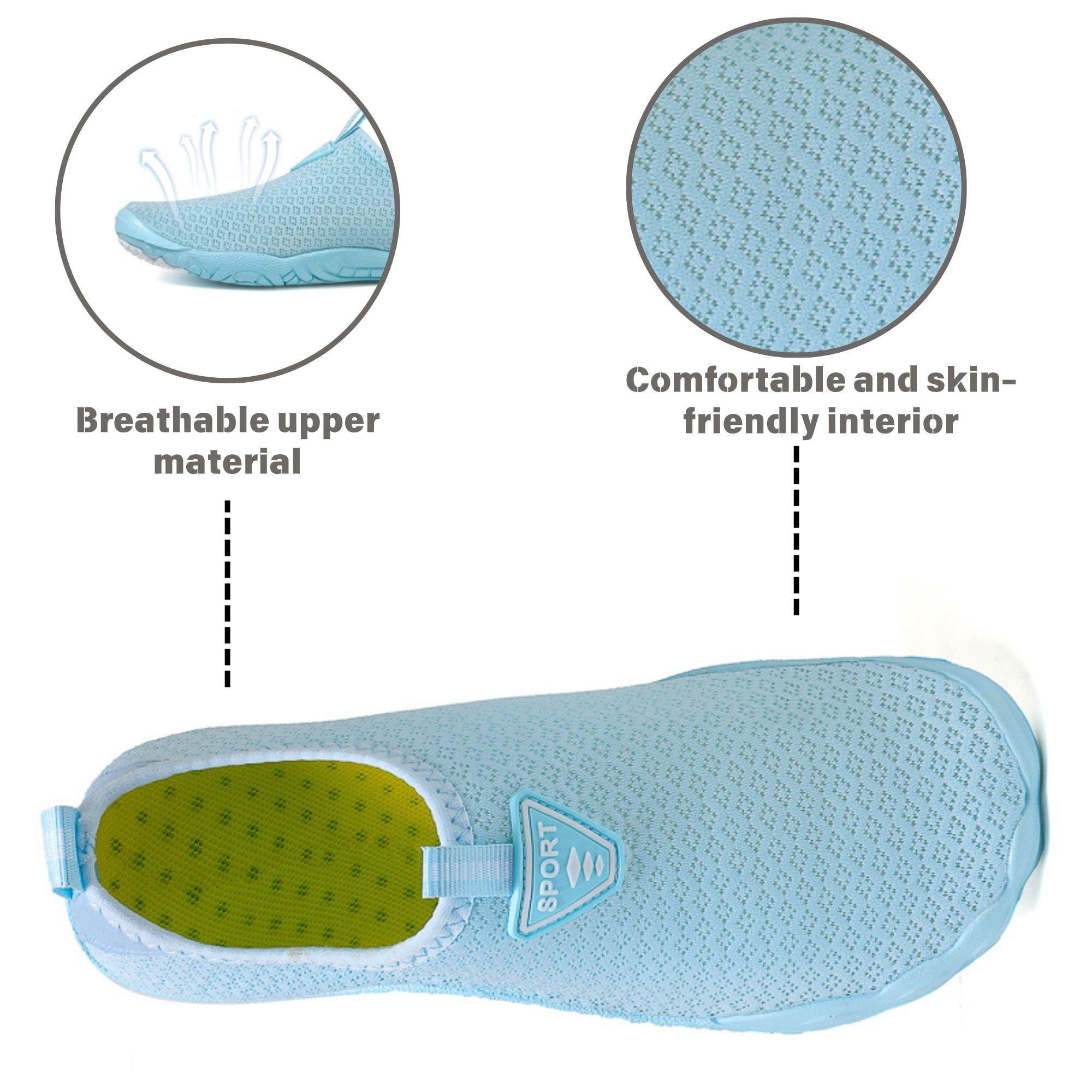 BERANMEY Water Shoes for Women Men Quick-Dry Barefoot Skin Fit Swim Shoes Lightweight Non Slip Hiking Shoes for Swimming Beach Walking Surfing Yoga