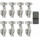 thumbnail image 1 of Brillar Juego de 8 bisagras para muebles Bisagras de cubierta completa de 110 grados con amortiguador incorporado Bisagra con mecanismo de cierre automático para gabinetes de puertas de coci, 1 of 5