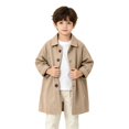thumbnail image 4 of EnJoCho Boys Girls Lapel Trench Jacket Kids Button Down Outerwear Mid Length Casual Windbreaker Coat With Side Pockets For Fall Winter Holiday Daily Wear, 4 of 4