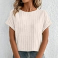 thumbnail image 2 of LIaqionyy Women Shirts Lightweight Sweaters Loose Short Sleeve Tunic Tops Dressy Casual Business Blouses, 2 of 7