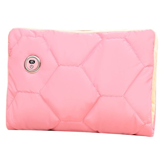 Pink Household Lcd Display Dual Side Heating Hand Warmer With Temperature Adjustment Can Be Laid Flat For Warmth Pink Color