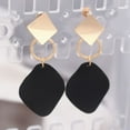 thumbnail image 4 of Grandest Birch 1 Pair Women Dangle Earrings Contrast Color Rhombus Shape Alloy Durable Drop Earrings Lady Accessory Alloy Black, 4 of 8