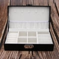 thumbnail image 1 of Caja De Joyería perfecl Organizador Portátil De material cuero con Cerradura Para Mujeres Niñas Negro, 1 of 8