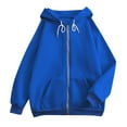 thumbnail image 4 of BRDFRL Women's Fleece Full-Zip Hoodie Warm and Cozy Hoodies Long Sleeve Perfect for Winter​ Blue 2XL, 4 of 8