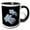 Black/White, variant on 3drose, Pale Blue Plumbago Isolated on Black Background, 15oz Two-tone Red Mug
