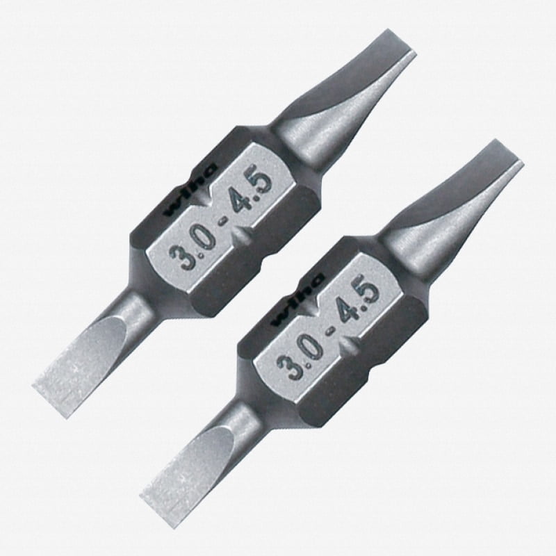 Wiha 77715 Slotted 3.0 + 4.5mm Double End Ultra Bits (2 Pack) Walmart