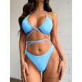 thumbnail image 2 of Traje de baño de bikini de 2 piezas con tanga de corte alto y correas sexy para mujer kaili Sencillez, 2 of 4