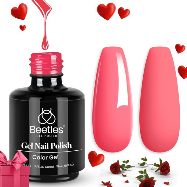 Esmalte de uñas en gel Beetles Pink Strawberry, 15 ml Soak Off