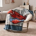 thumbnail image 2 of The Amazing Spider-Man Kids Throw Blanket, Polyester Silk Touch, Navy, Marvel, 62" x 90", 2 of 9
