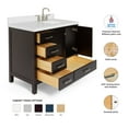 thumbnail image 3 of Ariel Cambridge 43 In. Right Offset Oval Sink Vanity With White Quartz Countertop In Espresso, 3 of 10