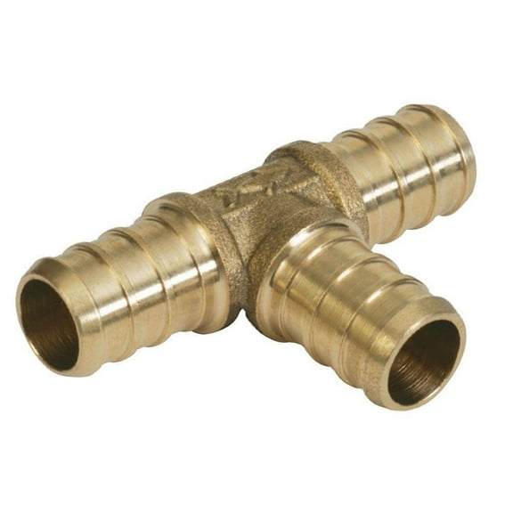 SharkBite PEX Crimp Tee UC362LFA - Durable Brass Fitting - 1/2-Inch X 1/2-Inch X 1/2-Inch