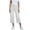 White, variant on CYRBOKO Women's Capri Pants, Elastic Waist Drawstring Casual Relaxed Fit Denim Capris Blue Size S-2XL