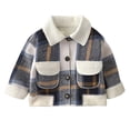 thumbnail image 2 of Shadoumai Kids Toddler Baby Boys Girls Flannel Jacket Plaid Long Sleeve Lapel Button Down Fall Warm Kids, 2 of 4