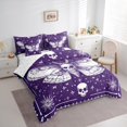 thumbnail image 3 of Manfei Spooky Skull Moth 7-Piece Twin Bedding Sets,bohemian Exotic Style Bedding Comforter Set,Purple White Sheet Sets For Men Women,Luxury Bedroom Decor Reversible, 3 of 8