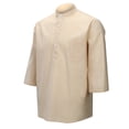 thumbnail image 6 of Polo Shirts for Men 3/4 Sleeve Loose Stand Collar Pullover T Shirt Buttons Summer Fall Casual Comfortable Streetwear Business Mens Polo Shirts Khaki L, 6 of 10