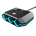 thumbnail image 1 of Cargador de coche Cargadores de coche Adaptador de carga de alta potencia de 120 W Divisor de corriente de 3 enchufes 12-24 V con 4 puertos USB Pantalla de voltaje LED Interruptor de encendido y apa, 1 of 8