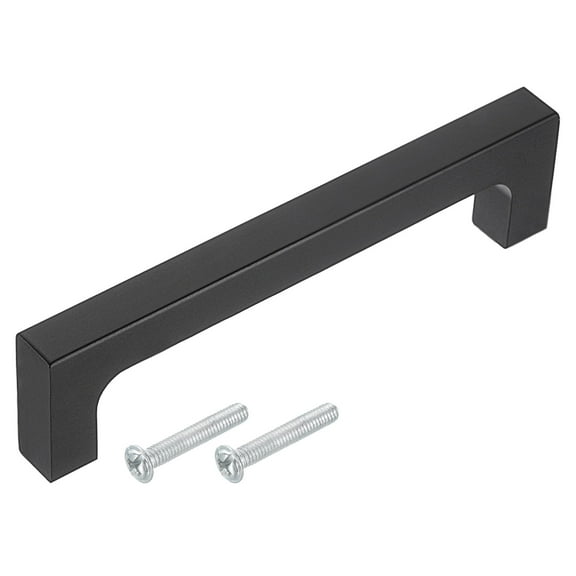 Drawer Pulls, 1Pcs 6" - Aluminum Alloy Cabinet Handles, Square Bar Solid Handle, Kitchen Hardware Door Handle for Wardrobe Shoe Cabinet Drawer (Black)