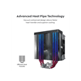 thumbnail image 6 of MONTECH NX400 - CPU Air Cooler, Single Tower, 4 Advanced Heat Pipes, 52-fin Heat Sink, E28, 120mm FDB Static Pressure Fan, 28mm Fan Thickness, Corner-cover Footpads, Polished Top Cover - Black, 6 of 8