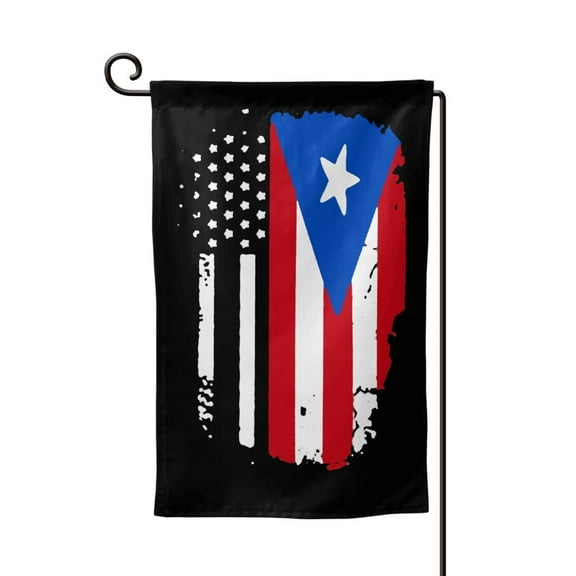 America Puerto-Rico Flag Garden Flag Vertical Double Sided Yard Outdoor Decoration 12.5 x 18 Inch Square